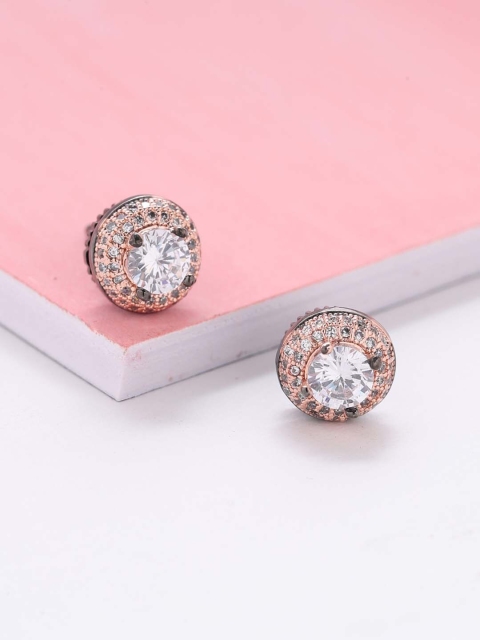 

Tistabene White Rhodium-Plated Contemporary Studs Earrings