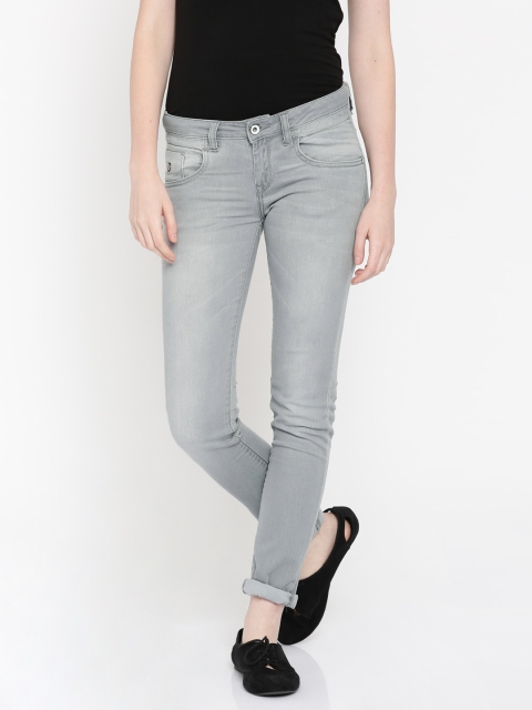 

U.S. Polo Assn. Women Grey Super Skinny Fit Mid-Rise Clean Look Jeans