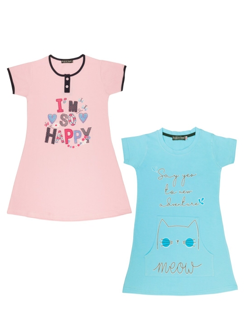 

Todd N Teen Girls Pink Pack of 2 Printed Nightdress