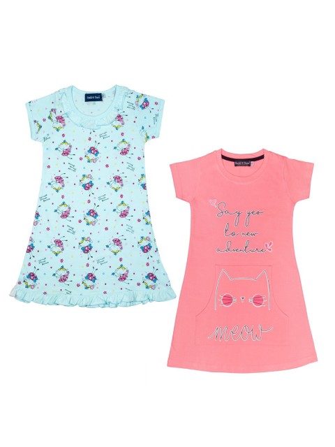 

Todd N Teen Girls Blue Pack of 2 Printed Nightdress