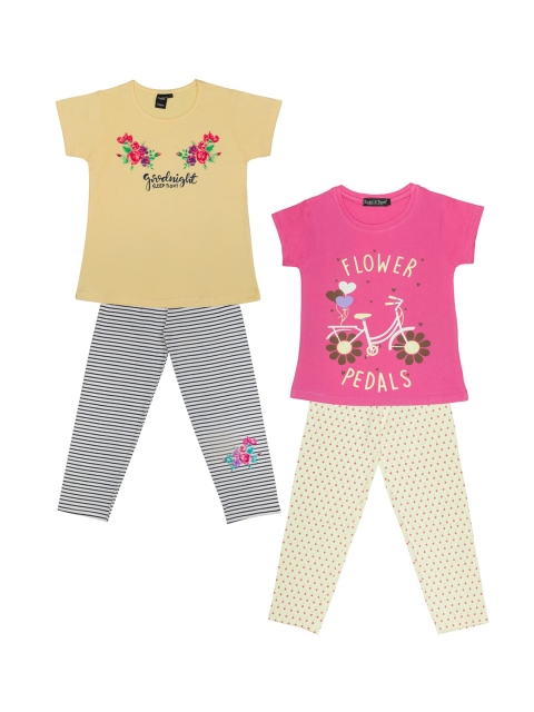 

Todd N Teen Set of 2 Girls Printed Night Suit, Pink