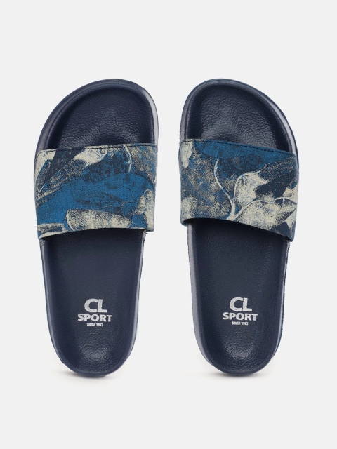 

Carlton London sports Women Navy Blue & Grey Printed Sliders