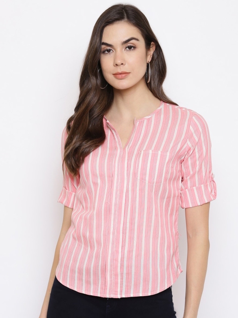 

Mayra Pink Striped Regular Top