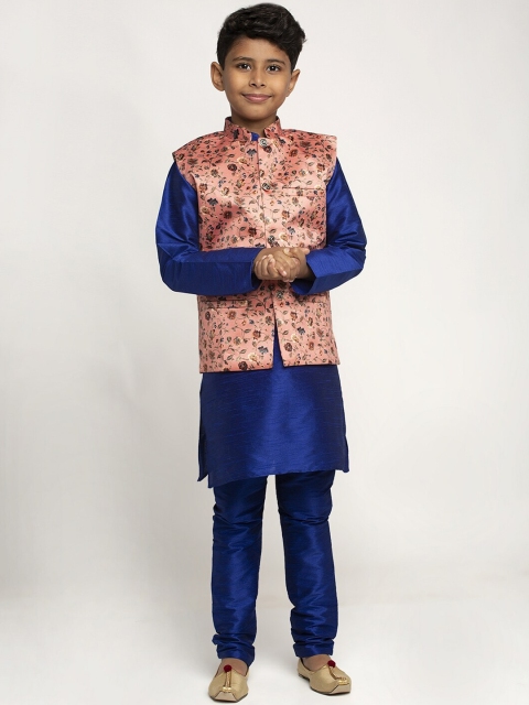 

KRAFT INDIA Boys Blue Dupion Silk Kurta with Pyjamas