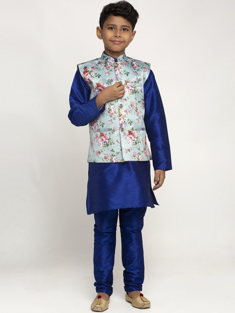 

KRAFT INDIA Boys Blue Dupion Silk Kurta with Pyjamas