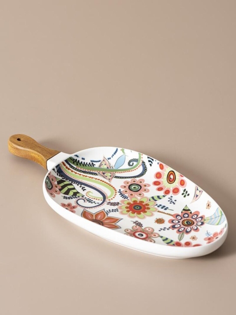 

THEDECORKART White Gardenshire Serving Platter