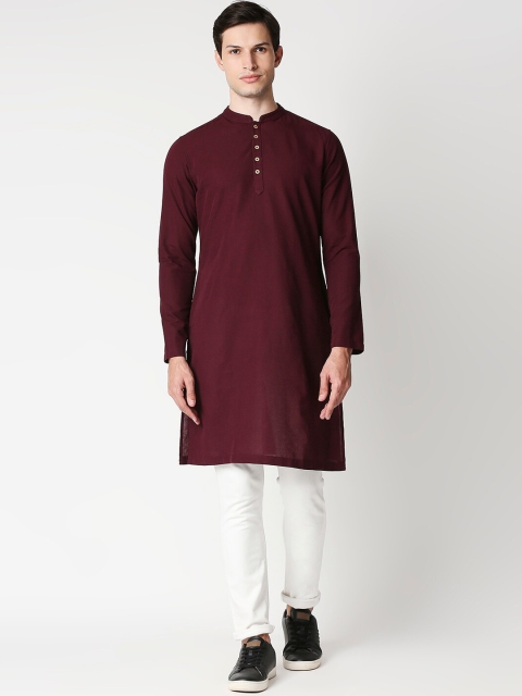 

Bewakoof Men Maroon Solid Kurta