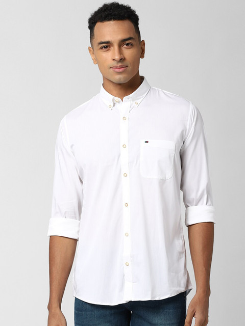 

Peter England Casuals Men White Slim Fit Cotton Casual Shirt