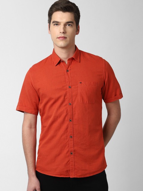 

Peter England Casuals Men Red Slim Fit Casual Shirt