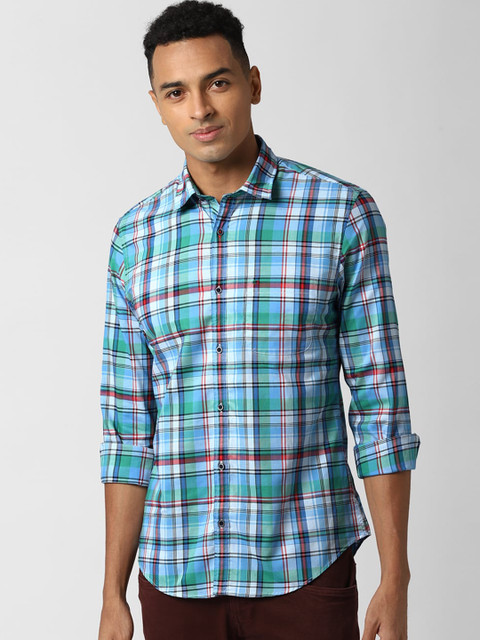 

Peter England Casuals Men Blue Slim Fit Checked Casual Shirt