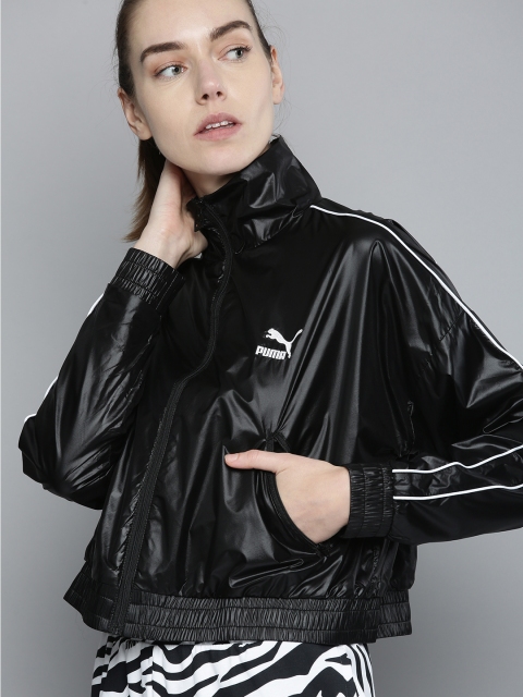 

Puma Women Black Solid Iconic T7 Crop Relaxed Sporty Sustainable Jacket