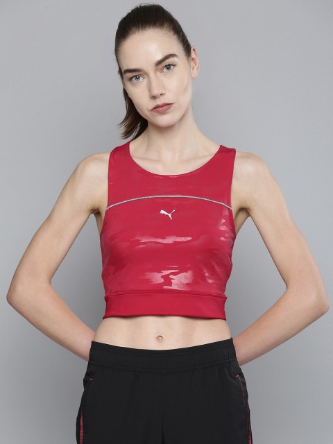 

Puma Red Brand Logo High Shine Slim Tank Crop Top