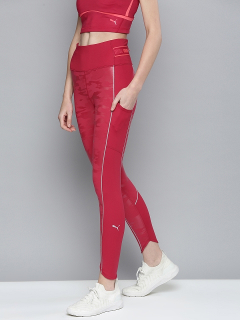 

Puma Women Red Printed High Shine 7/8 Slim Fit Tights