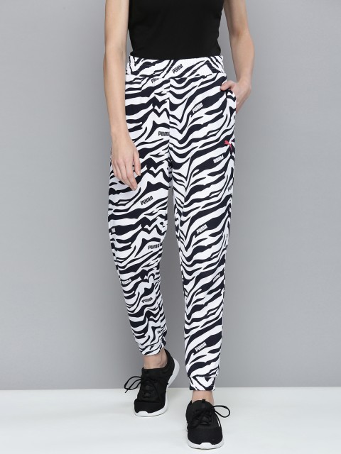 

Puma Women White & Black Zebra Print dryCELL Modern Sports AOP Loose Pants