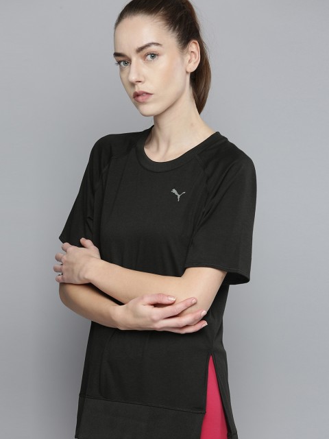 

Puma Women Black Solid Relaxed Fit Loose Ribbed T-shirt