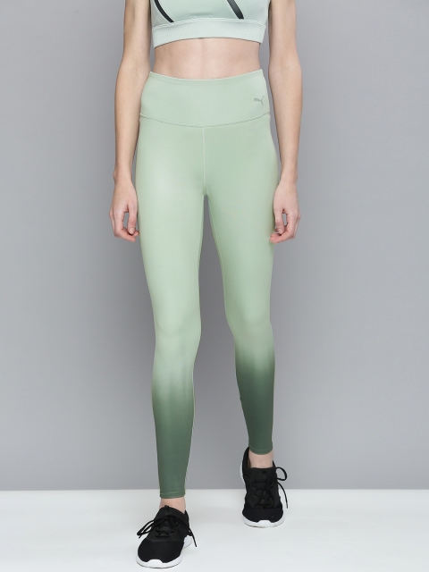 

Puma Women Green Solid Tights