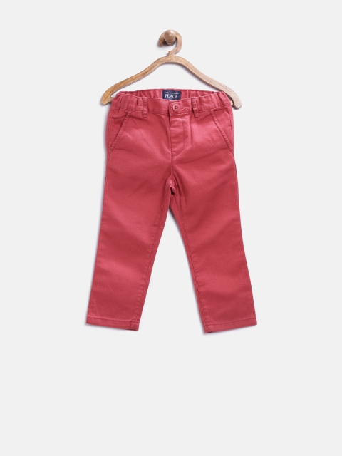 

The Childrens Place Boys Red Solid Chino Trousers