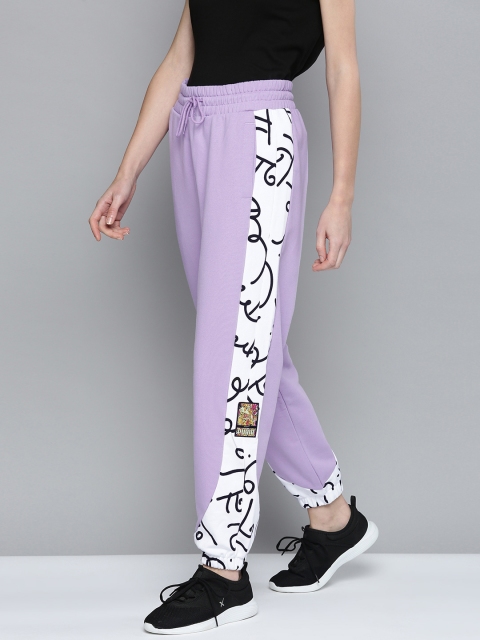 

Puma x BRITTO Women Lavender Loose Side Striped Joggers