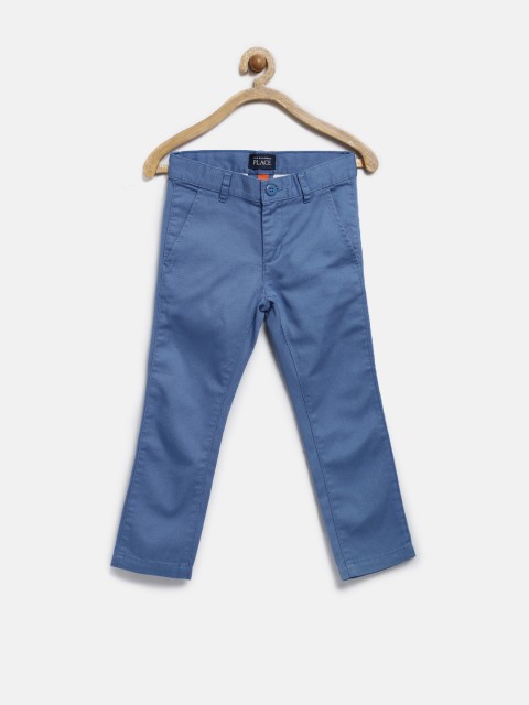 

The Childrens Place Boys Blue Solid Skinny Fit Chinos