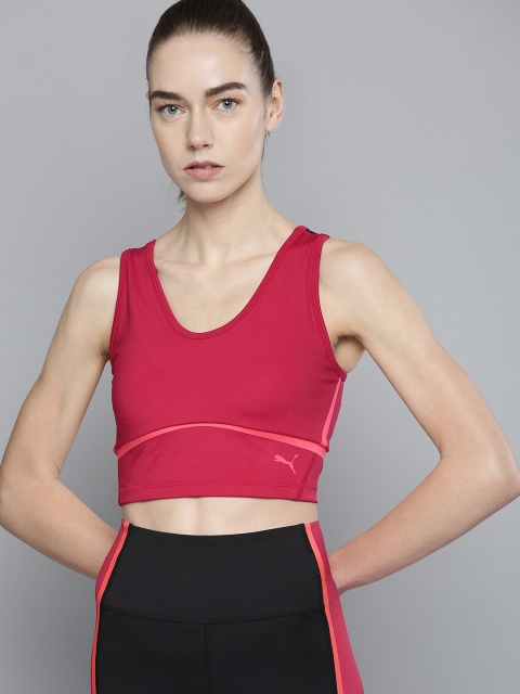 

Puma Coral Red Solid Eversculpt Dry Cell Cropped Training Slim Tank Top