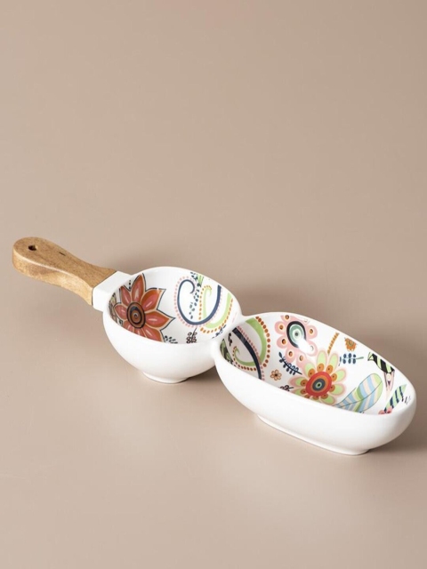

THEDECORKART White Gardenshire Chip & Dip Platter