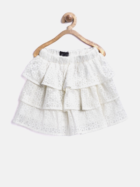 

The Childrens Place Girls Off-White Crochet Tiered Skirt