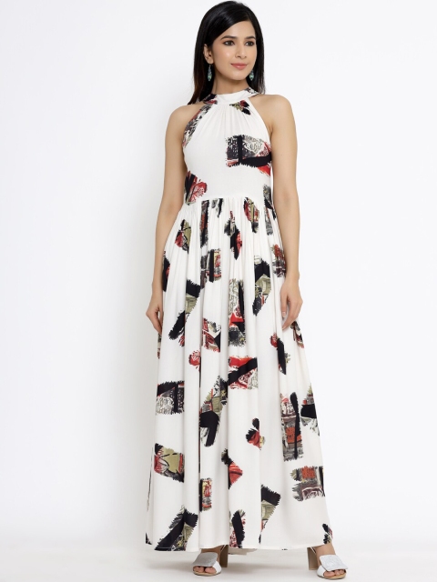 

DIVYANK Women White Printed Maxi Dress