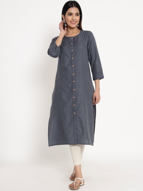 

ZOLA Women Grey A-Line Kurta