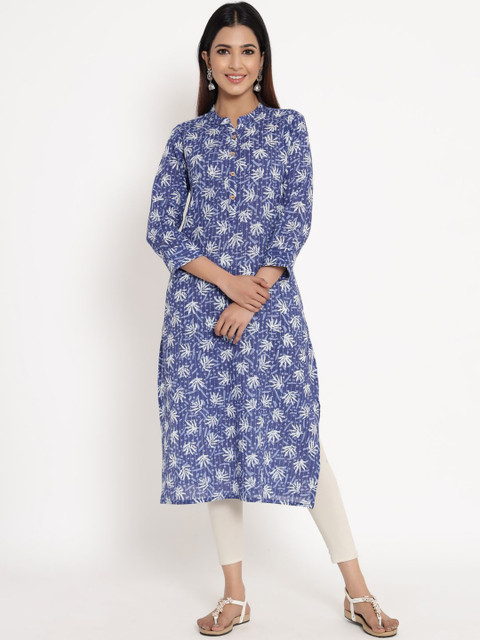 

ZOLA Women Blue & White Floral Printed Kurta