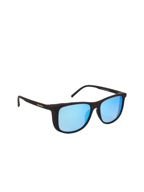 

NuVew Unisex Mirrored Lens & Blue Wayfarer Sunglasses UV Protected, Turquoise blue