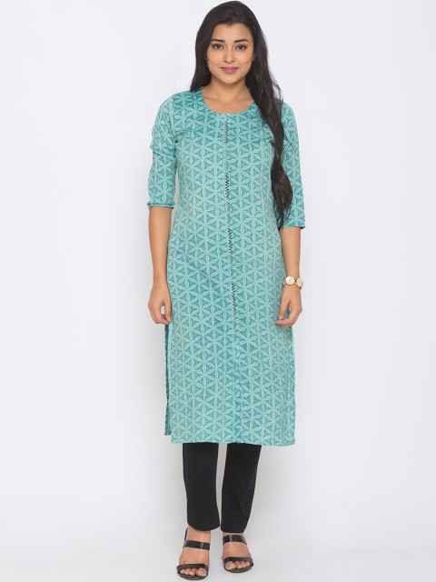 

ZOLA Women Turquoise Blue Printed Kurta