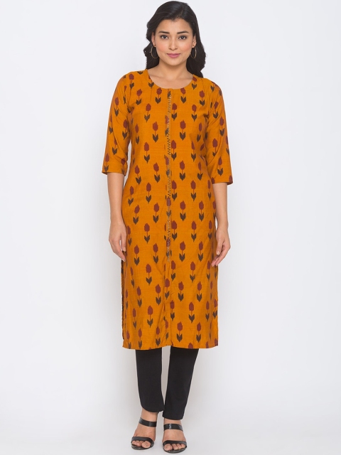 

ZOLA Women Orange Floral Printed Kurta