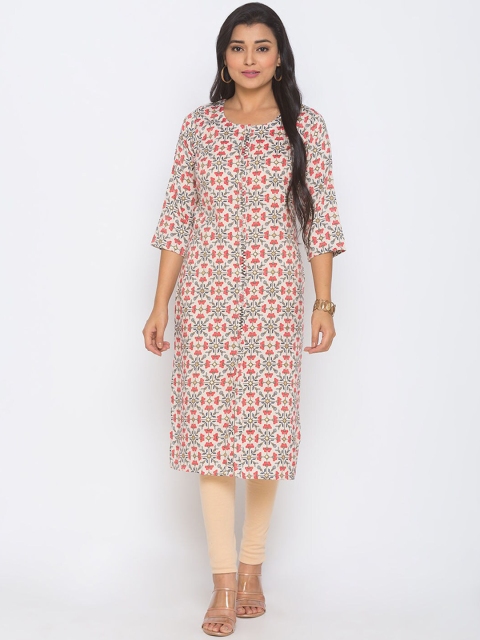 

ZOLA Women Pink & White Printed Kurta