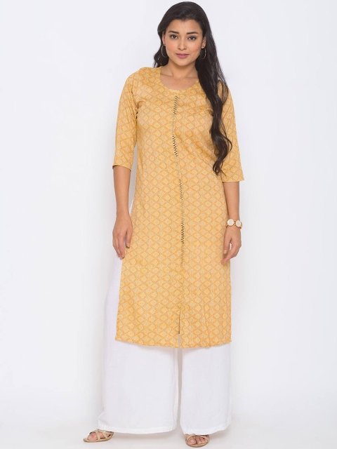 

ZOLA Women Mustard Yellow Printed Kurta