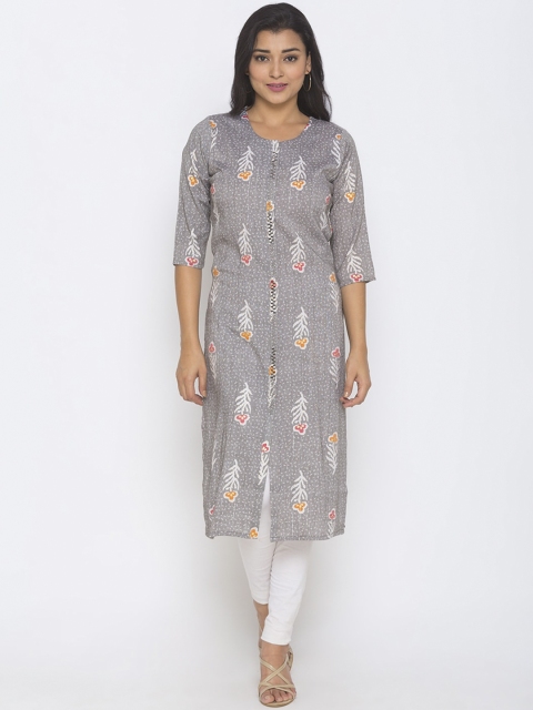

ZOLA Women Grey Floral Printed Kurta