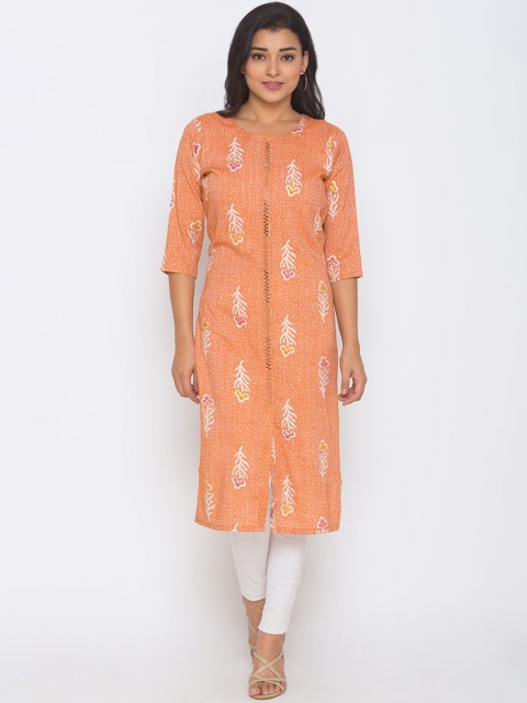 

ZOLA Women Orange Floral Printed Kurta