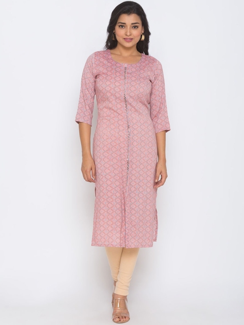 

ZOLA Women Pink Geometric Printed Kurta