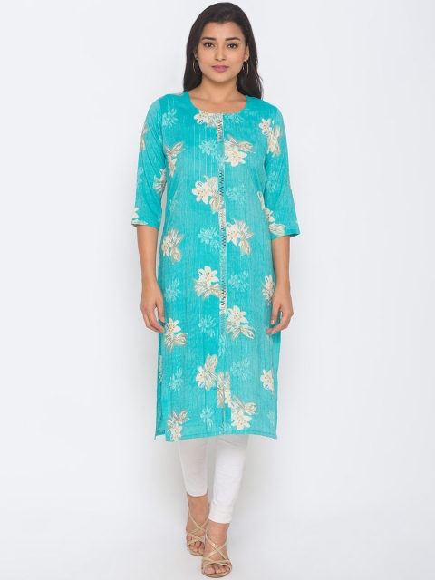 

ZOLA Women Blue Floral Printed Kurta