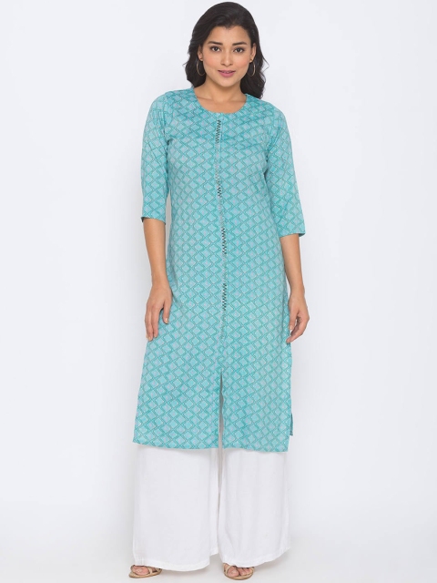 

ZOLA Women Blue Geometric Printed Kurta