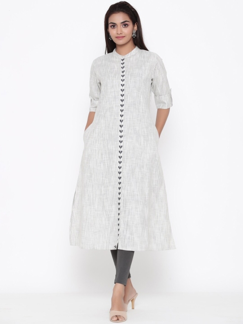 

ZOLA Women Grey Thread Work Kurta
