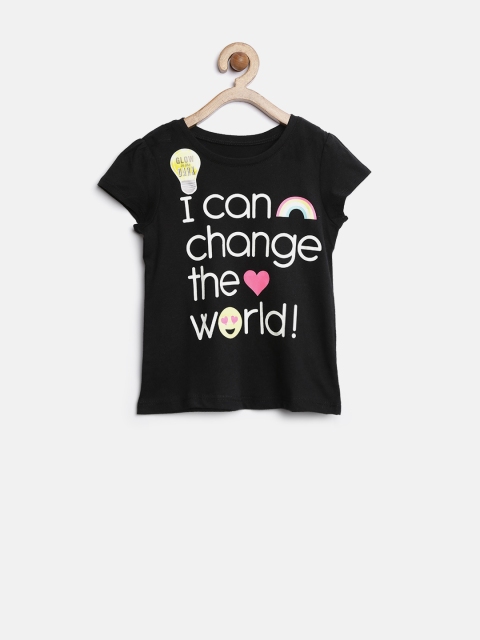 

The Childrens Place Girls Black Glow-In-The-Dark Print T-shirt