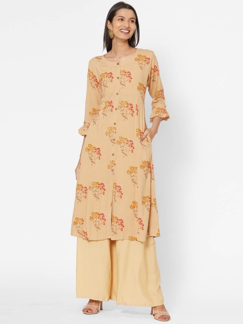 

ZOLA Women Beige Floral Printed Kurta
