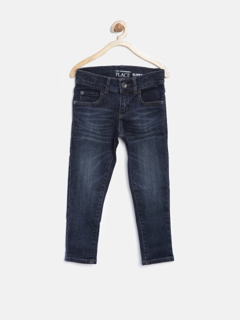 

The Childrens Place Boys Navy Washed Super-Skinny Jeans, Navy blue