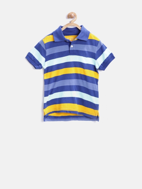 

The Childrens Place Boys Blue Striped Polo T-Shirt