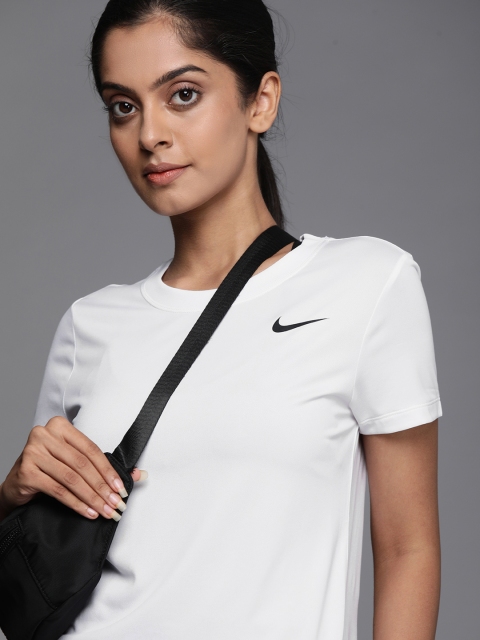 

Nike Women White AS Dri-FIT Leg Crew Training T-shirt