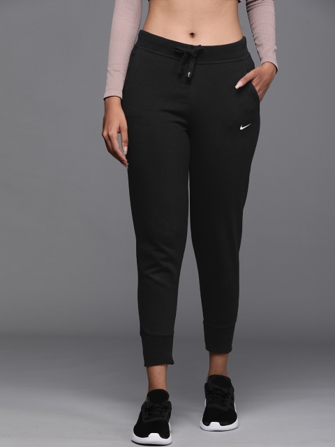 

Nike Women Black Dri-FIT FL TP P Get Fit Solid Joggers