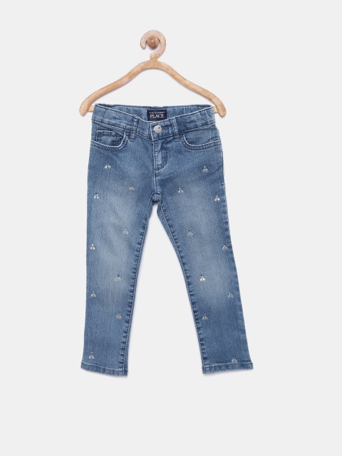 

The Childrens Place Girls Blue Super Skinny Fit Embellished Stretchable Jeans
