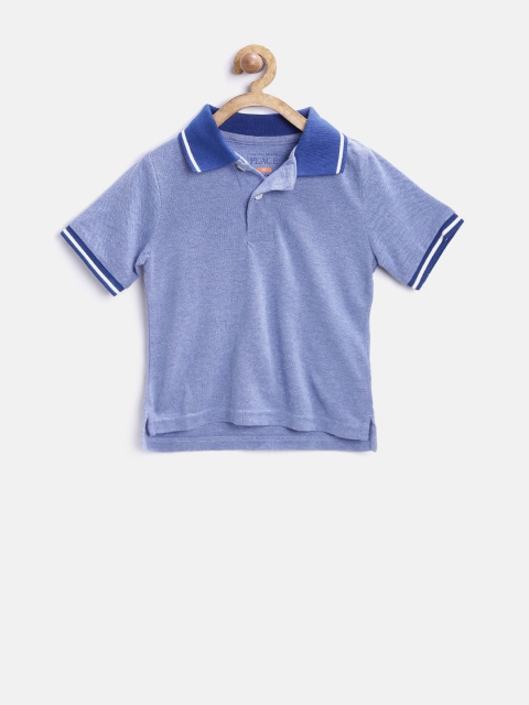 

The Childrens Place Boys Blue Solid Polo T-Shirt