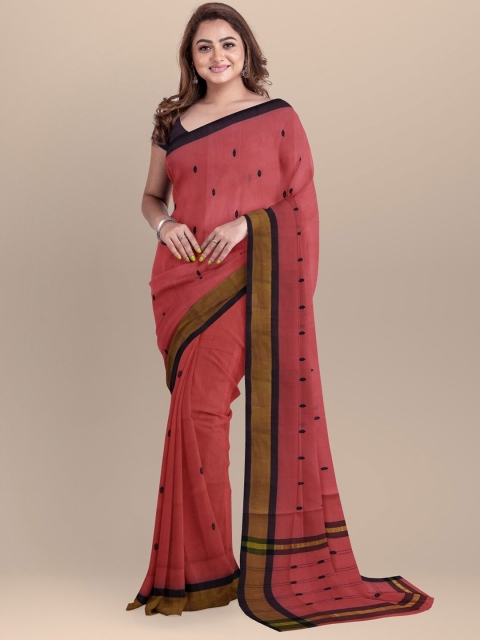 

APCO Red & Brown Woven Design Zari Pure Cotton Saree