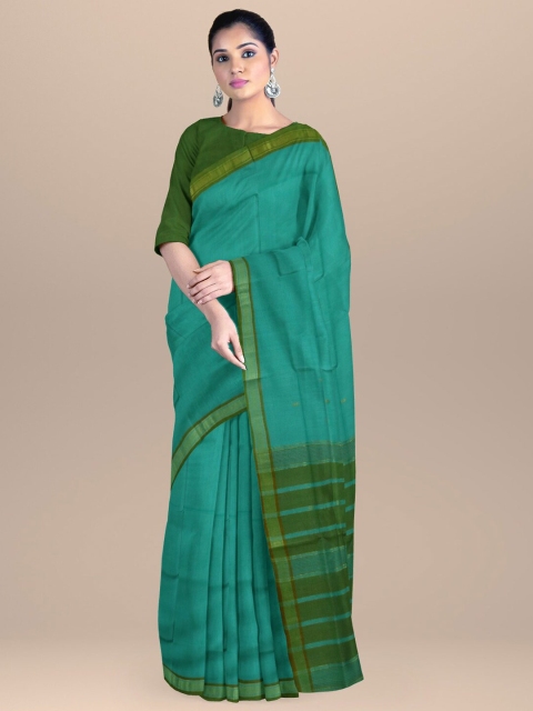 

APCO Green & Sea Green Woven Design Zari Pure Cotton Saree